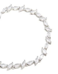 Bracelet de tennis en zircone cubique en argent marquise alternant