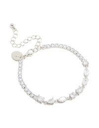 Bracelet en zircone cubique en argent à formes mixtes