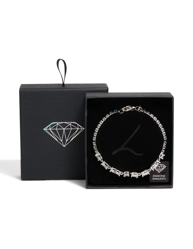 Bracelet en zircone cubique en argent à formes mixtes
