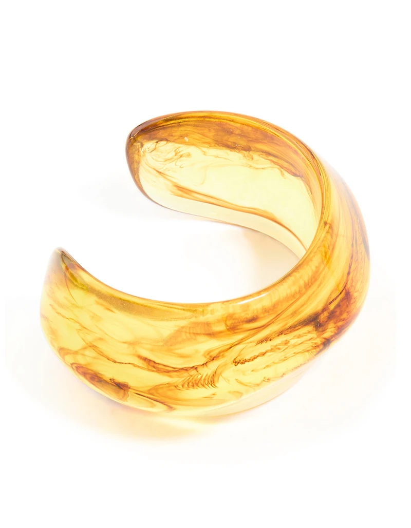 Bracelet Orb Marbré en acrylique marbré brun