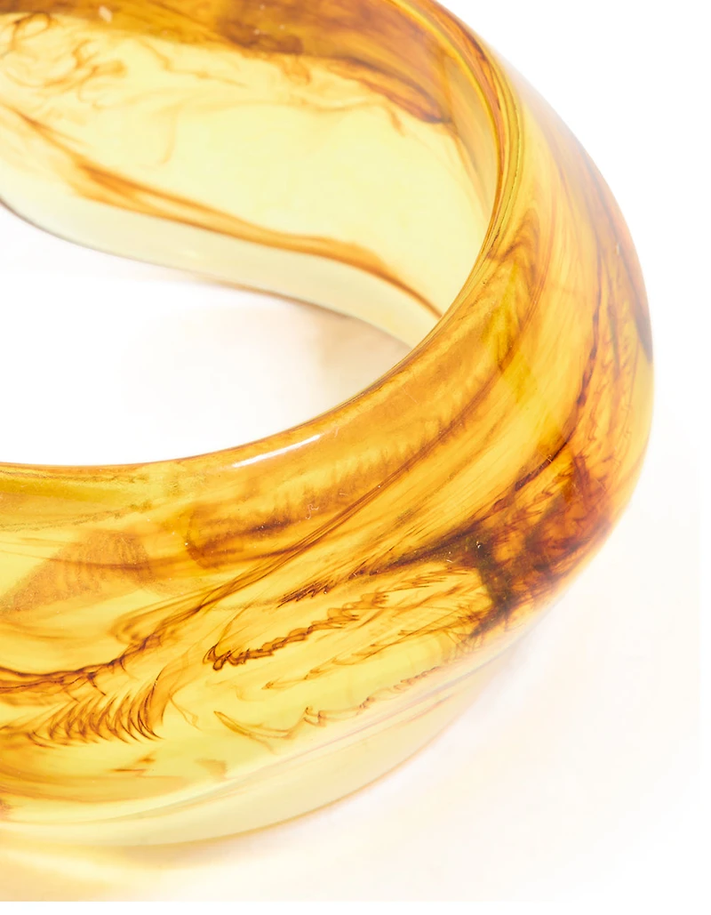 Bracelet Orb Marbré en acrylique marbré brun