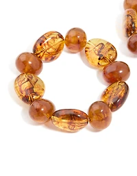 Brown Acrylic Beaded Stretch Bracelets 2-Pack