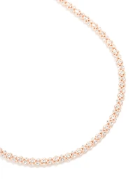 Collier à chaîne boule de feu en diamant plaqué or rose