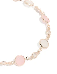 Rose Gold Plated Cubic Zirconia Circle Bracelet