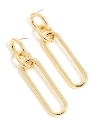 Grandes boucles d’oreilles ovales à maillons dorées