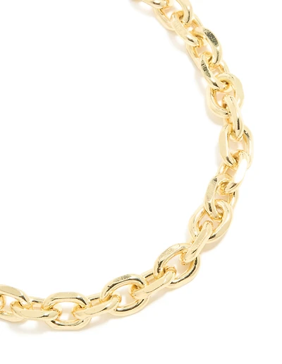 Collier de grandes chaînes en maillons circulaires plaqués or