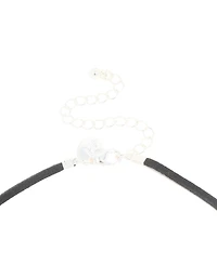 Silver Plated Open Oval Pendant Long Cord Necklace