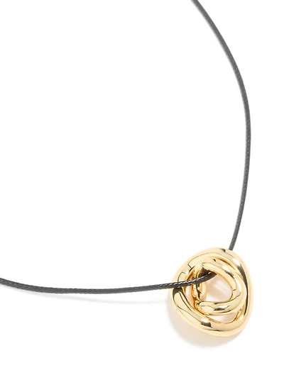 Gold Plated Swirl Pendant Cord Necklace