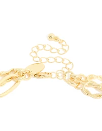 Collier en Y en chaîne plaquée or et en nœud en couches