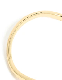 Gold Plated Diamante Bezel Set Centre Wavy Bangle