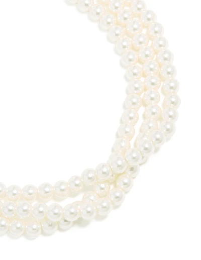 Gold Plated Pearl Short Triple Layered Necklace