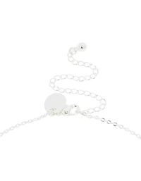 Silver Plated Cubic Zirconia Dainty Spaced Vine Necklace