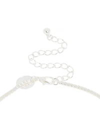 Silver Plated Cubic Zirconia Flower Y-Necklace