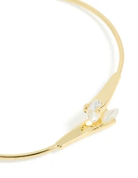 Gold Plated Cubic Zirconia Floating Wrap Bangle