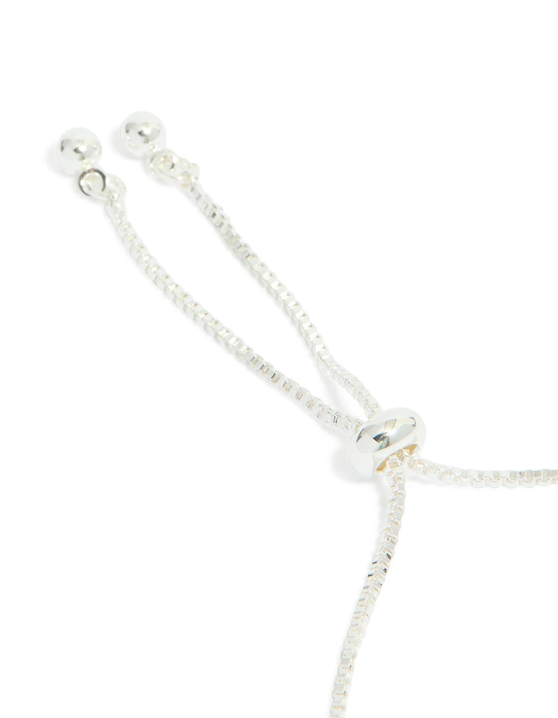 Bracelet à bascule en fleurs cubiques en zircone plaqué argent