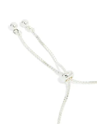 Bracelet à bascule en fleurs cubiques en zircone plaqué argent