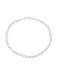 Silver Plated Cubic Zirconia Oval Tennis Bracelet
