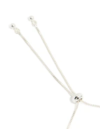 Silver Plated Cubic Zirconia Stone Flower Toggle Bracelet