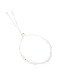 Bracelet à bascule ovale mixte en zircone cubique plaqué argent