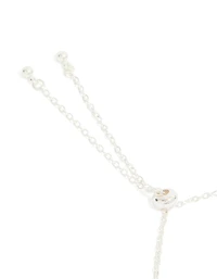 Silver Plated Cubic Zirconia Mixed Oval Toggle Bracelet