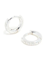 Waterproof Stainless Steel Cubic Zirconia Huggie Earrings