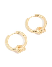 Boucles d’oreilles classiques Huggie nouées en laiton doré