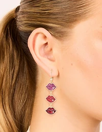 Boucles d’oreilles dorées Triple Kiss Drop