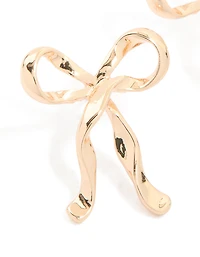 Boucles d’oreilles en ruban doré à ruban tombant