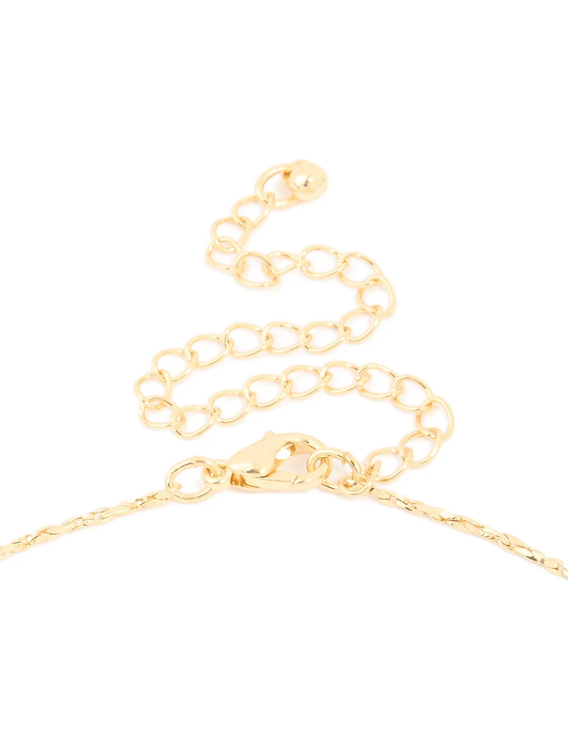 Gold Plated Brass Medium Knot Pendant Necklace