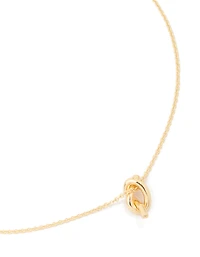 Gold Plated Brass Mini Pretzel Pendant Necklace
