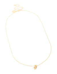 Gold Plated Brass Mini Pretzel Pendant Necklace