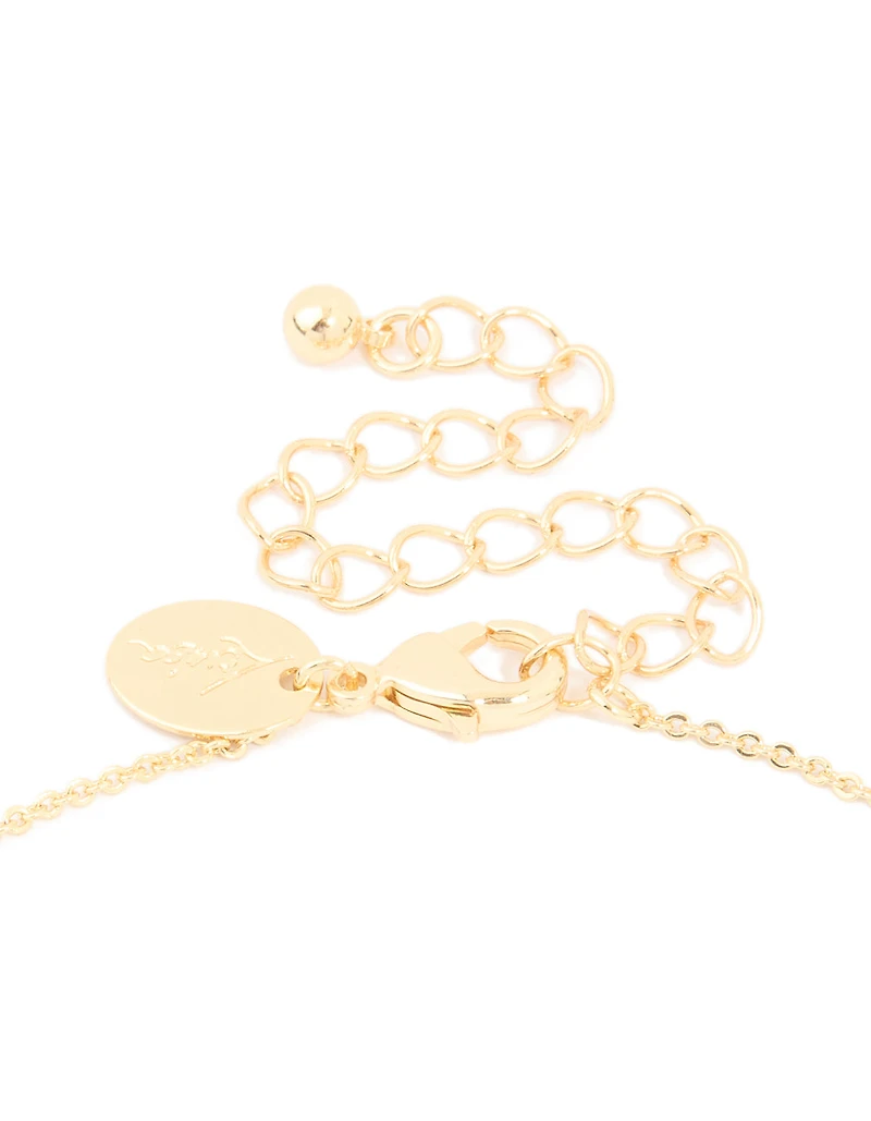 Gold Plated Brass Mini Pretzel Pendant Necklace