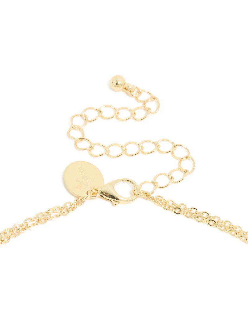 Gold Plated Cubic Zirconia Star & Tennis Layered Y-Necklace