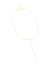 Gold Plated Cubic Zirconia Y-Necklace