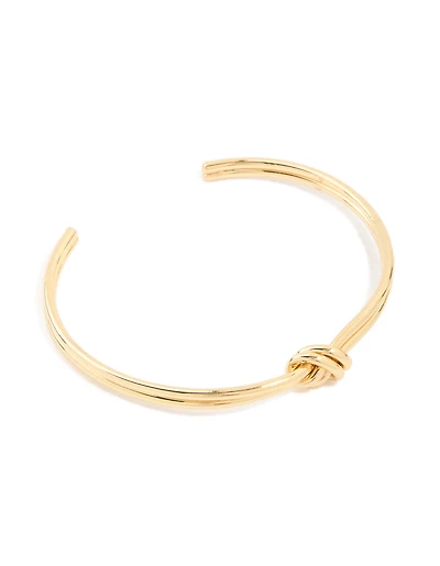 Gold Plated Brass Dual Knot Wrist Cuff