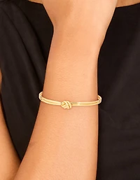 Gold Plated Brass Dual Knot Wrist Cuff