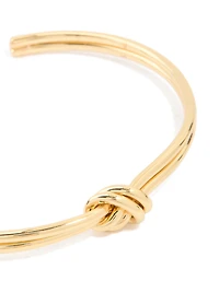 Gold Plated Brass Dual Knot Wrist Cuff
