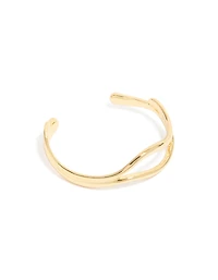 Gold Plated Organic Open Wave Wrist Cuff