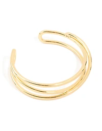 Gold Plated Brass Criss Cross Cuff Wrist Cuff