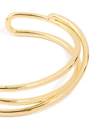 Gold Plated Brass Criss Cross Cuff Wrist Cuff