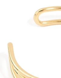 Gold Plated Brass Criss Cross Cuff Wrist Cuff