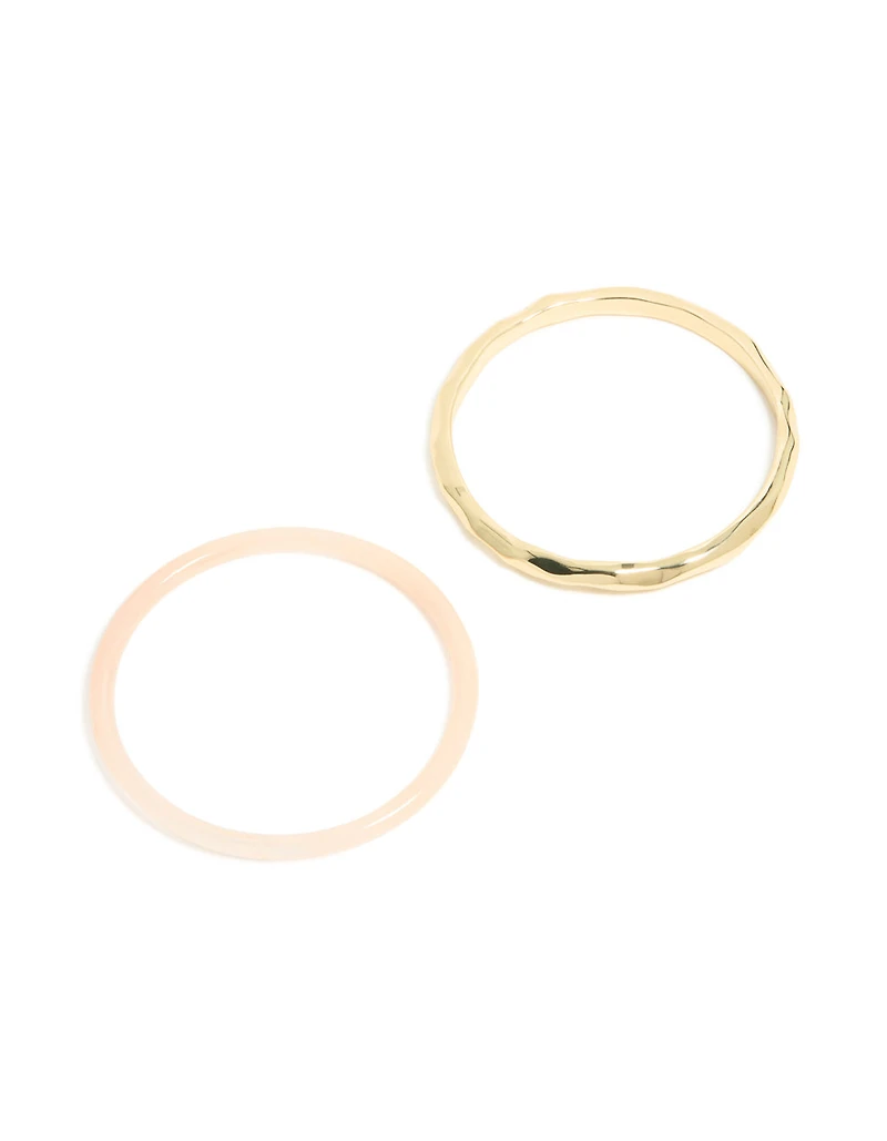 Bracelets en acrylique plaqués or et rose en paquet de 2