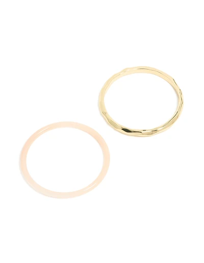 Bracelets en acrylique plaqués or et rose en paquet de 2