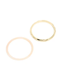 Bracelets en acrylique plaqués or et rose en paquet de 2