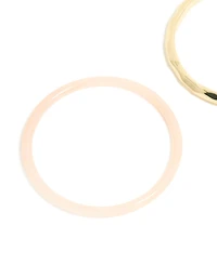 Gold Plated & Pink Acrylic Bangles 2-Pack
