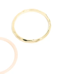 Gold Plated & Pink Acrylic Bangles 2-Pack