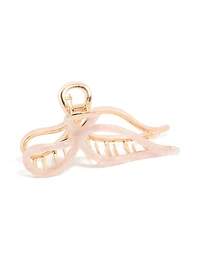 Pince à pince à cheveux en acrylique rose pâle