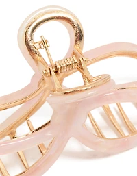 Pince à pince à cheveux en acrylique rose pâle