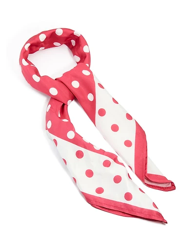 Red & White Dotted Fabric Scarf