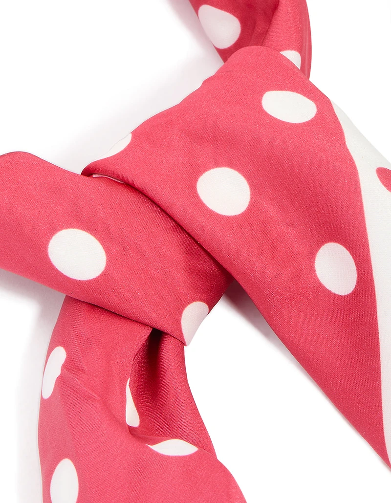 Red & White Dotted Fabric Scarf